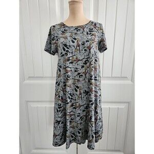 Disney Mickey Mouse Lularoe Gray Carly High Low Dress Sz S Pocket